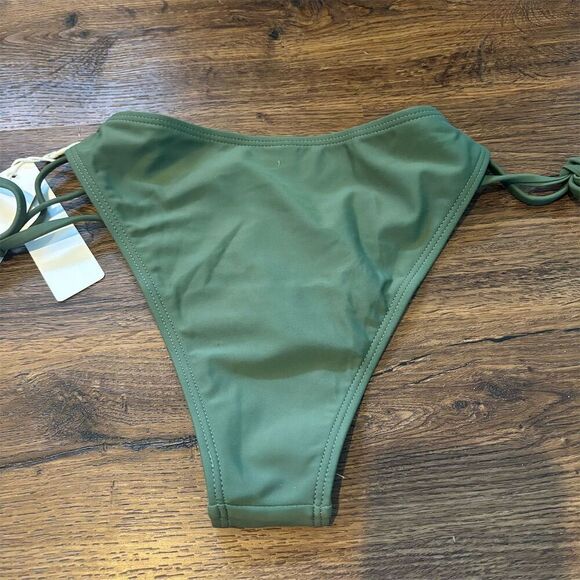 Hisaguhe Women's Dark Green Tie-Side Triangle Bikini Set Size S - Picture 9 of 12